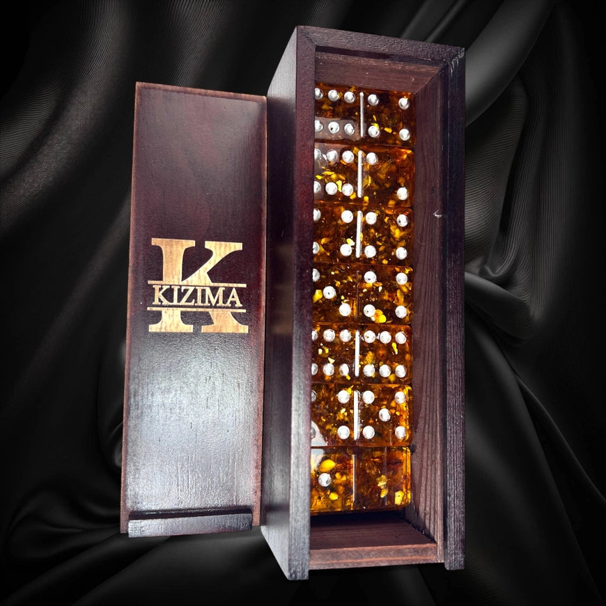 Baltic Amber Domino Set, Double-6