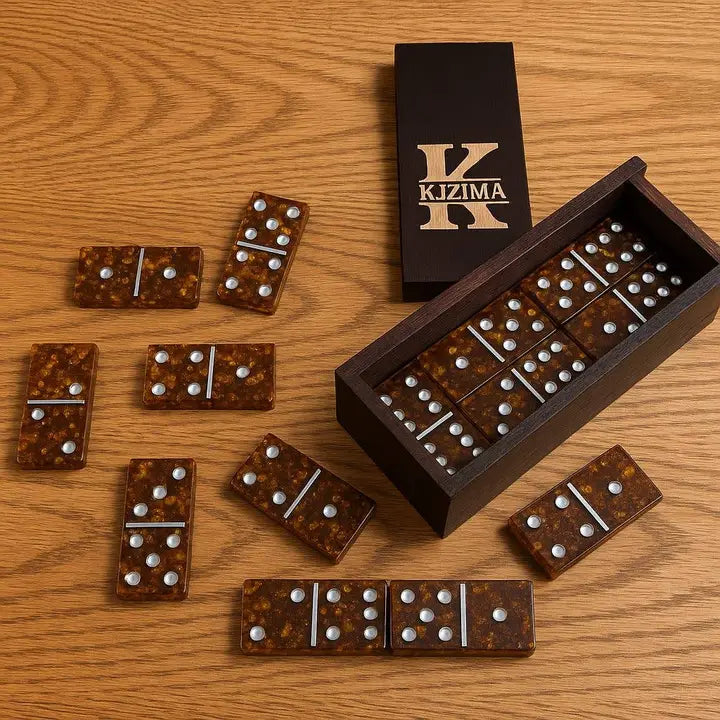 Baltic Amber Domino Set, Double-6