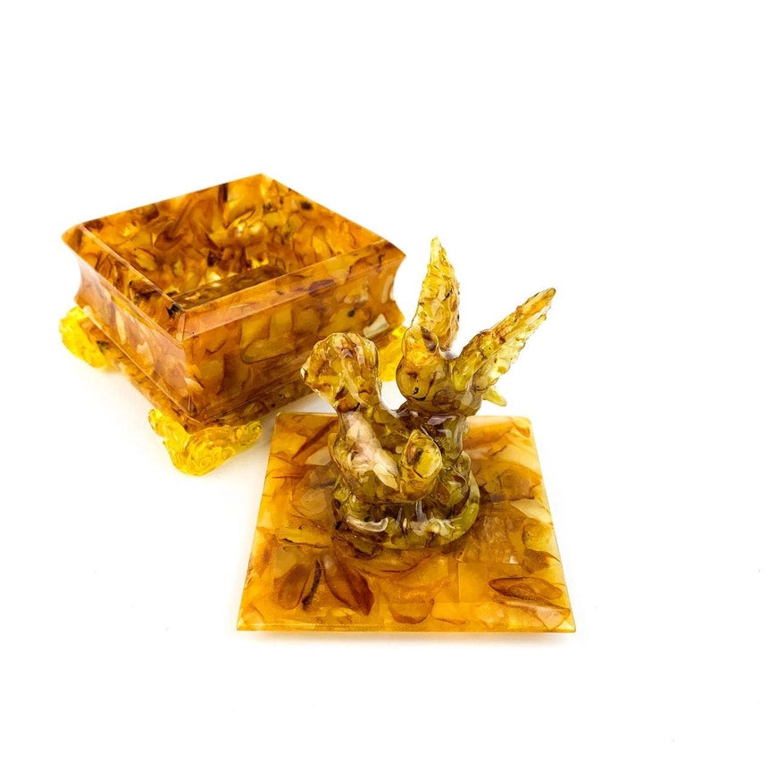 Doves Baltic Amber Jewelry Box