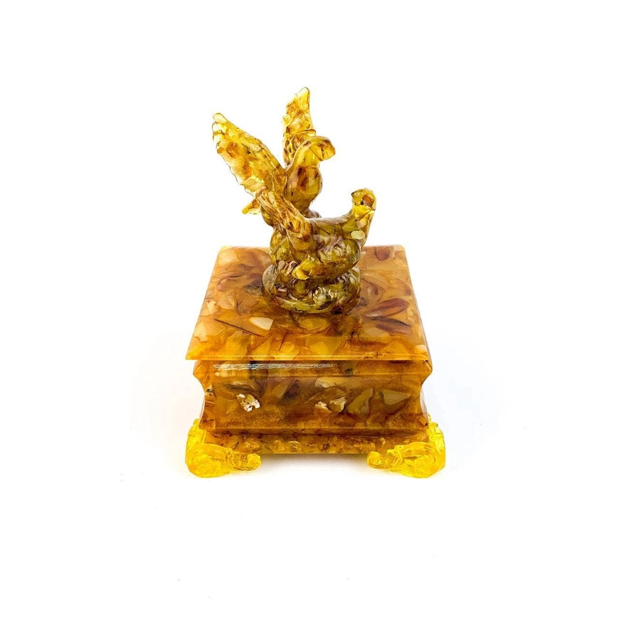 Doves Baltic Amber Jewelry Box