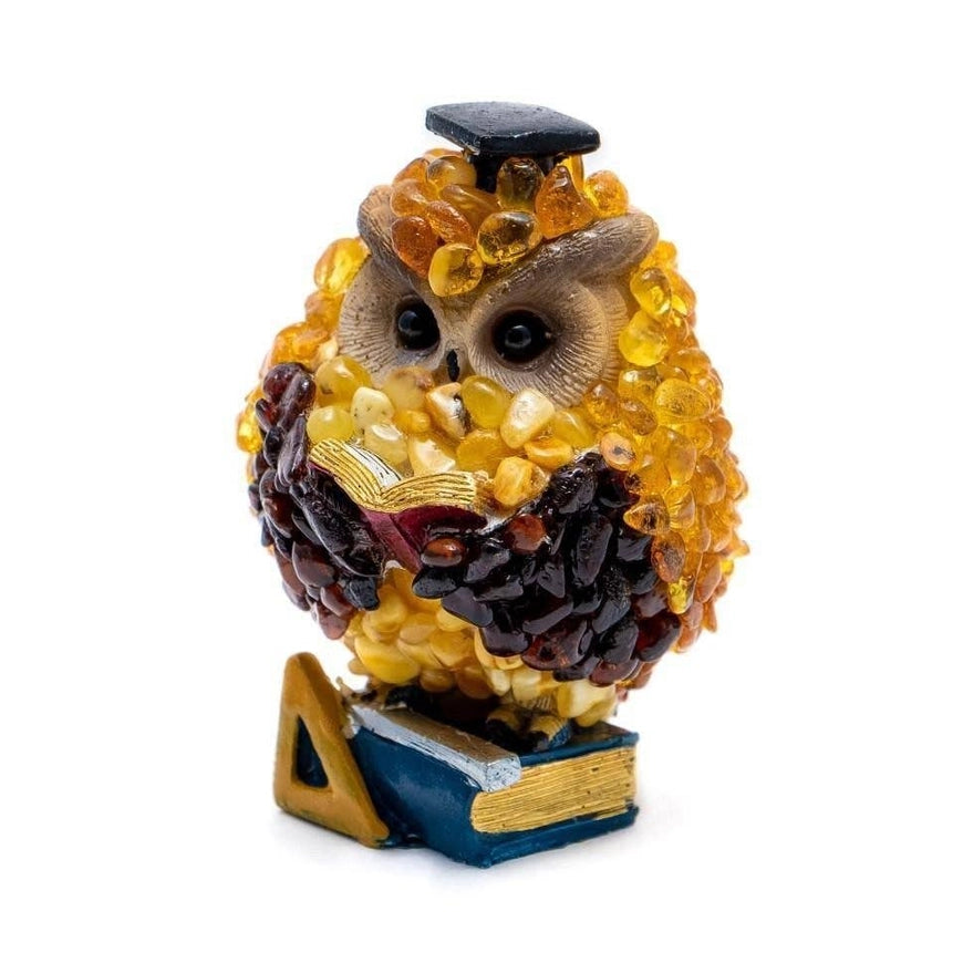 Genuine Owl Baltic Amber Figurine
