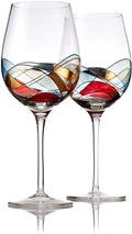 Set of 2 Hand Painted Wine Glasses