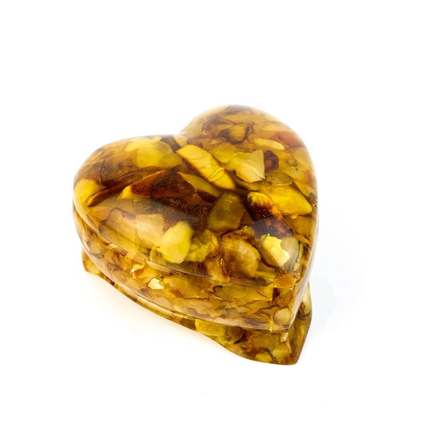 Heart Baltic Amber Jewelry Box