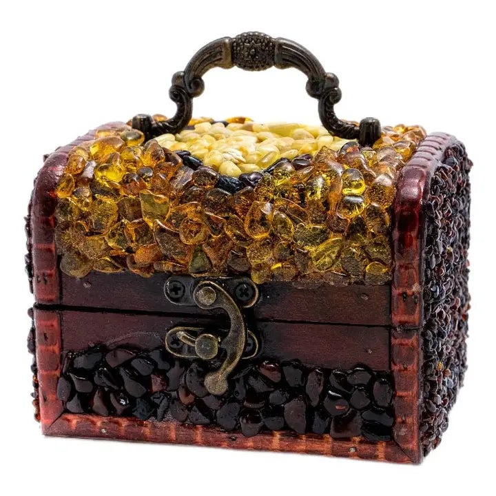 Inlaid Baltic Amber Jewelry Box
