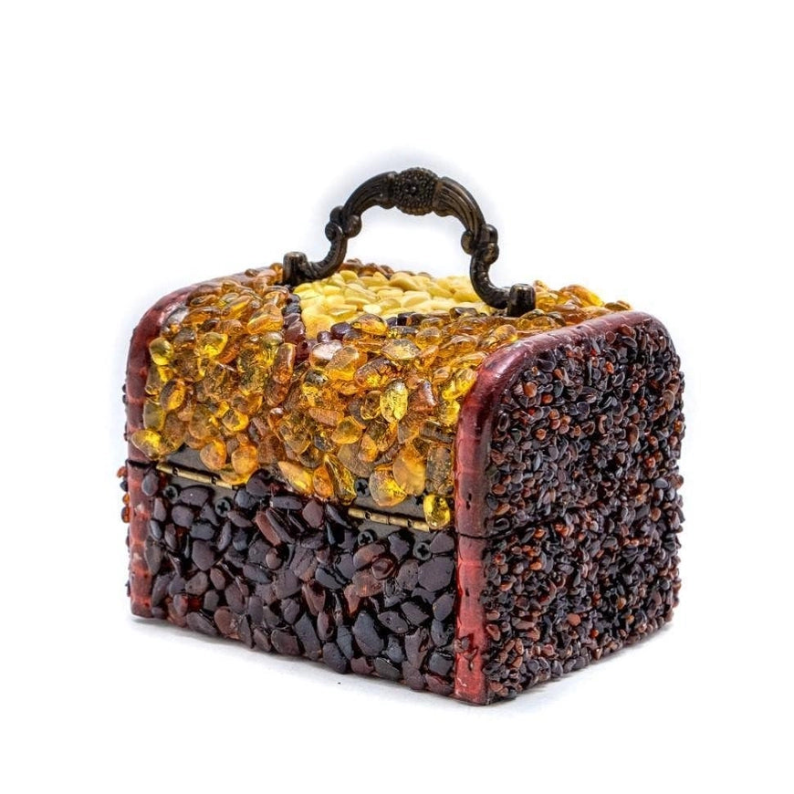 Inlaid Baltic Amber Jewelry Box