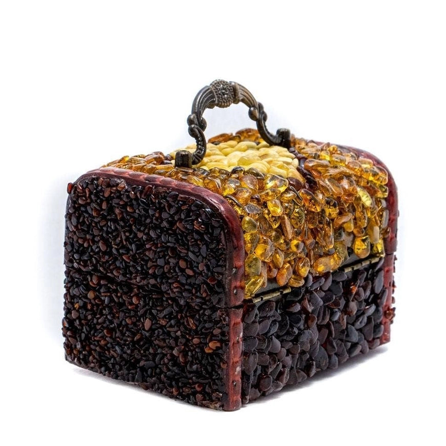 Inlaid Baltic Amber Jewelry Box