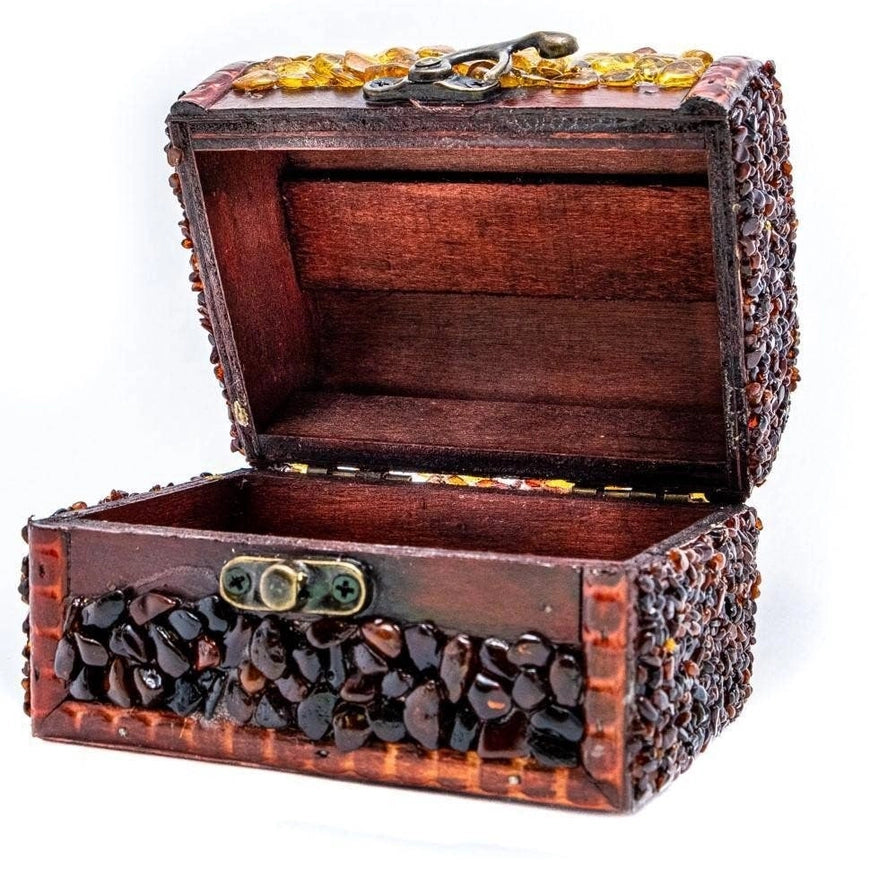 Inlaid Baltic Amber Jewelry Box