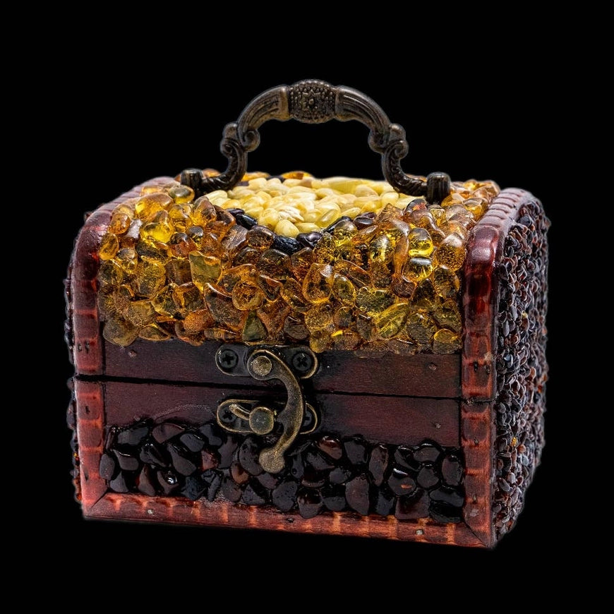 Inlaid Baltic Amber Jewelry Box