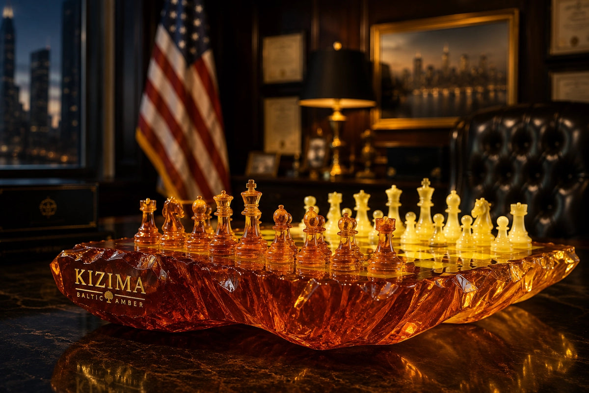 Königsberg Imperial Large Baltic Amber Chess Set