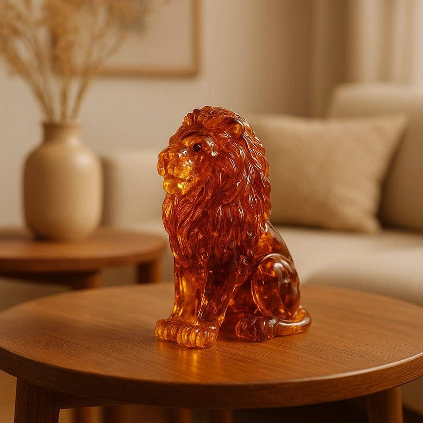 Leo Zodiac Lion Baltic Amber Figurine