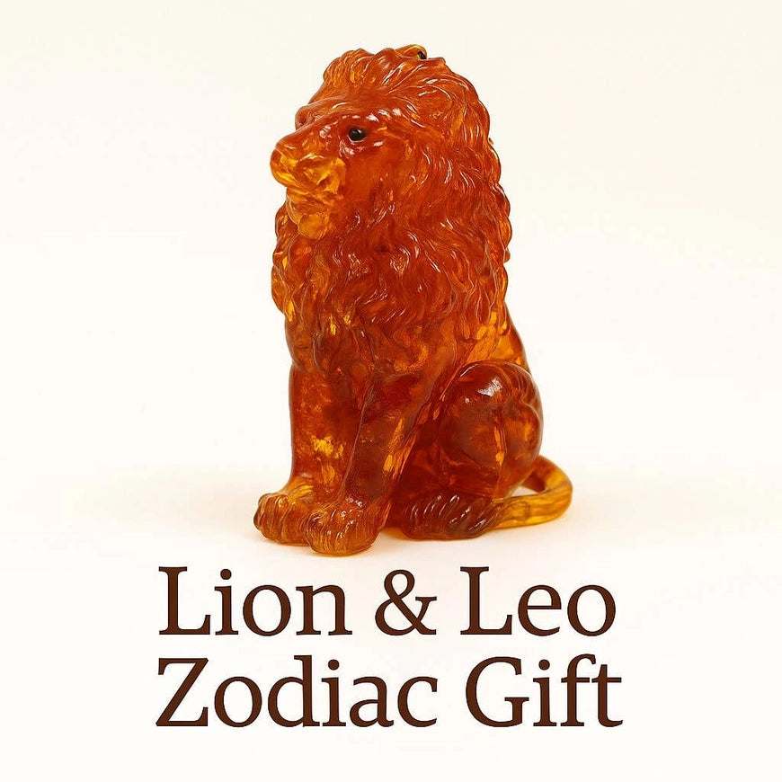 Leo Zodiac Lion Baltic Amber Figurine