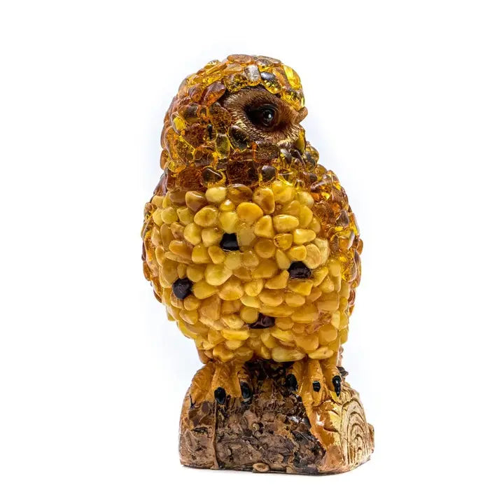 Luxurious Owl Baltic Amber Figurine