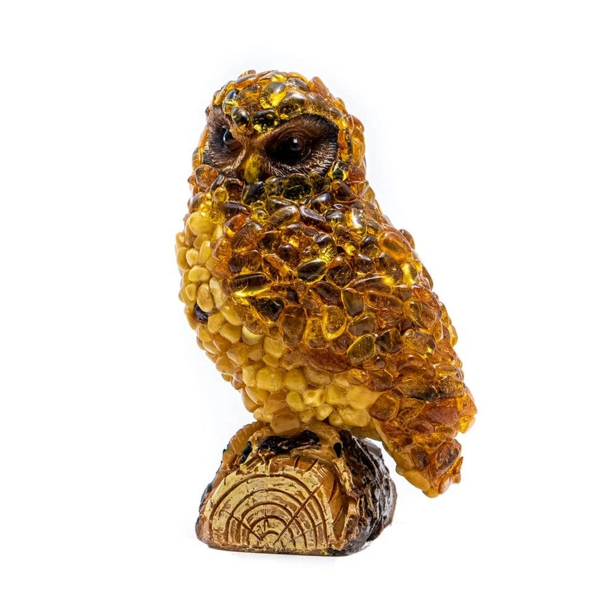 Luxurious Owl Baltic Amber Figurine
