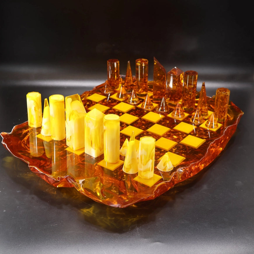 Manhattan Skyline Baltic Amber Chess Set