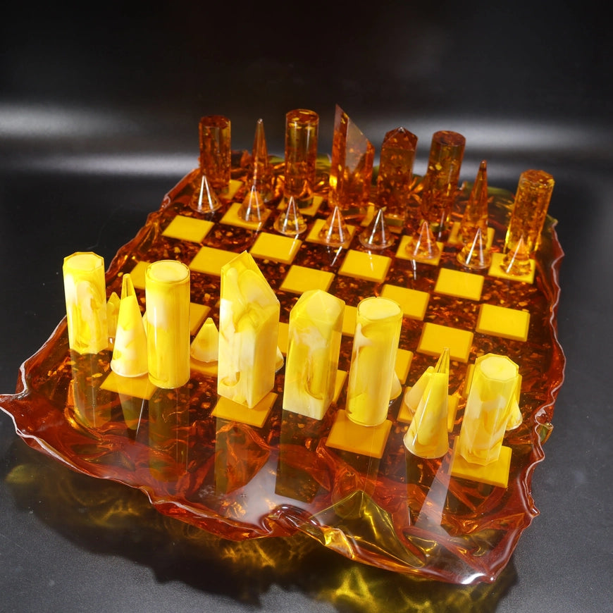 Manhattan Skyline Baltic Amber Chess Set