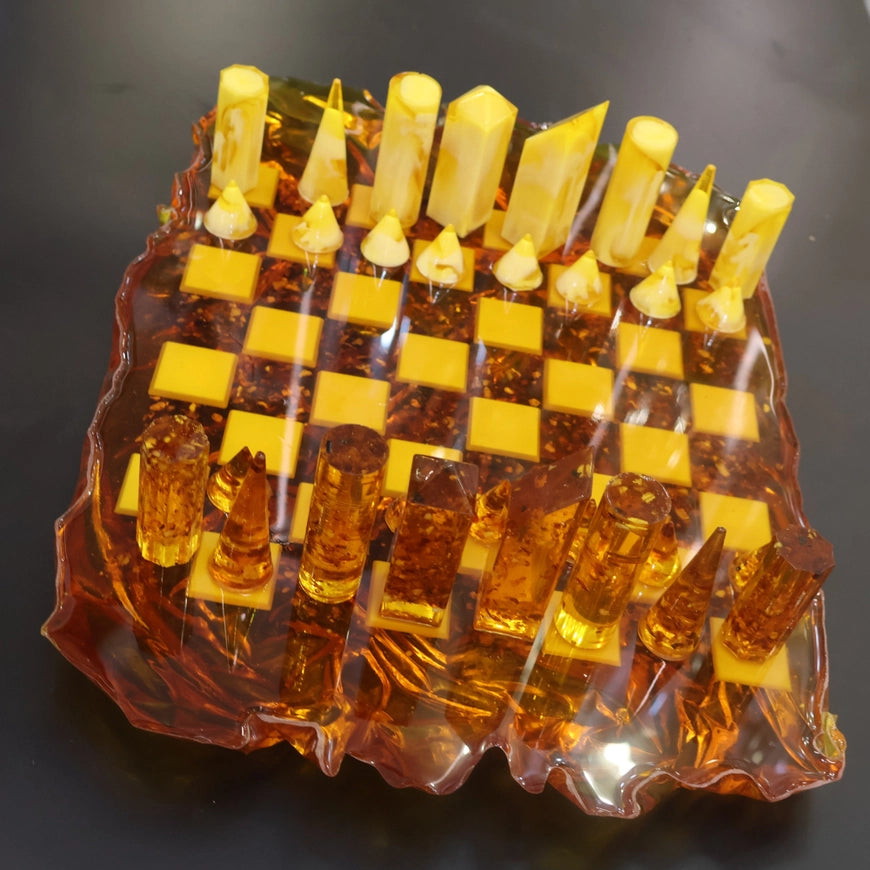 Manhattan Skyline Baltic Amber Chess Set