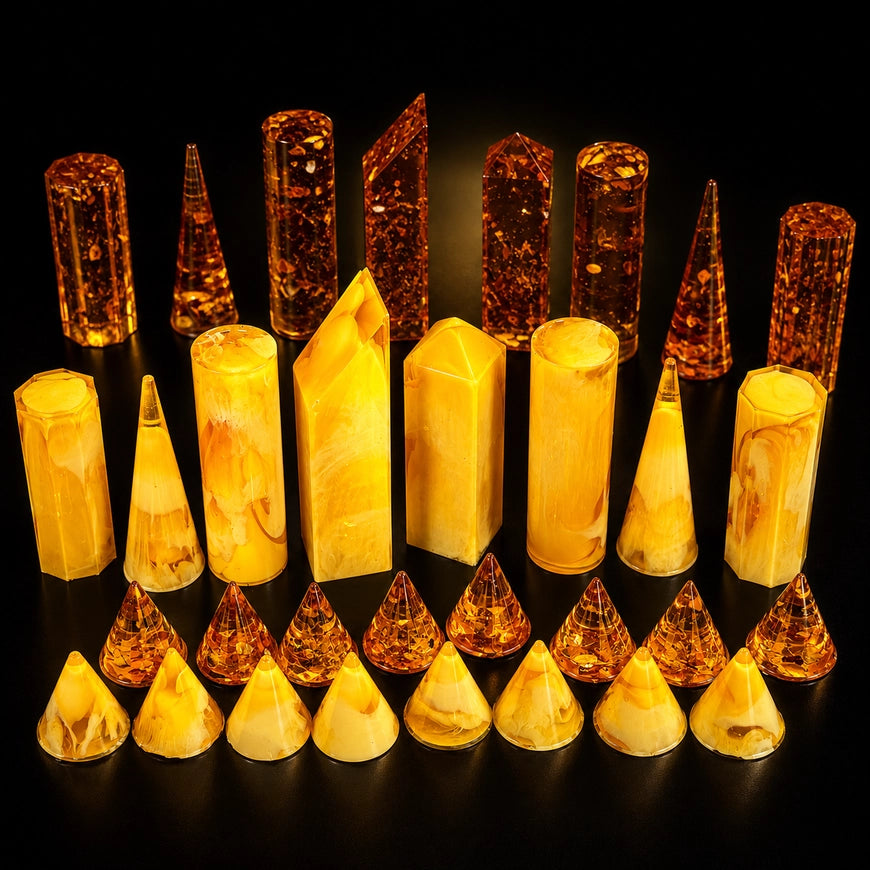 Manhattan Skyline Baltic Amber Chess Set