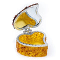 Mirror Heart Baltic Amber Jewelry Box