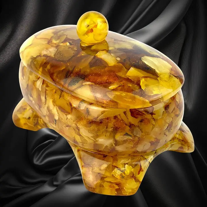 Oval Keepsake Baltic Amber Jewelry Box