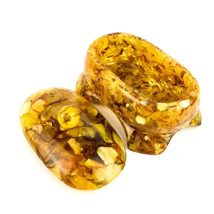 Oval Keepsake Baltic Amber Jewelry Box