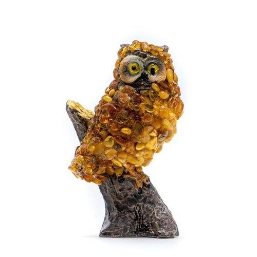 Owl Decor Baltic Amber Figurine