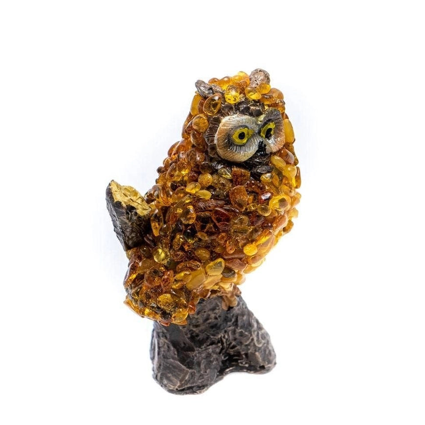 Owl Decor Baltic Amber Figurine