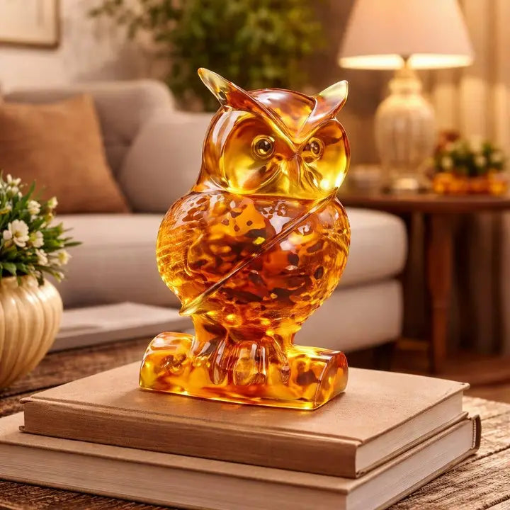 Owl Statue Baltic Amber Figurine