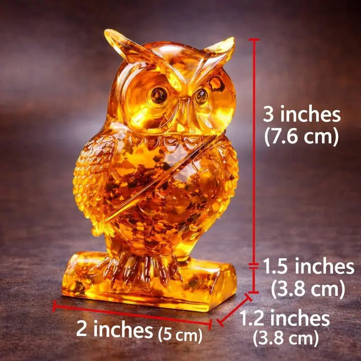 Owl Statue Baltic Amber Figurine