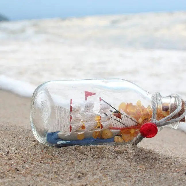 Ship in A Bottle Baltic Amber Souvenir
