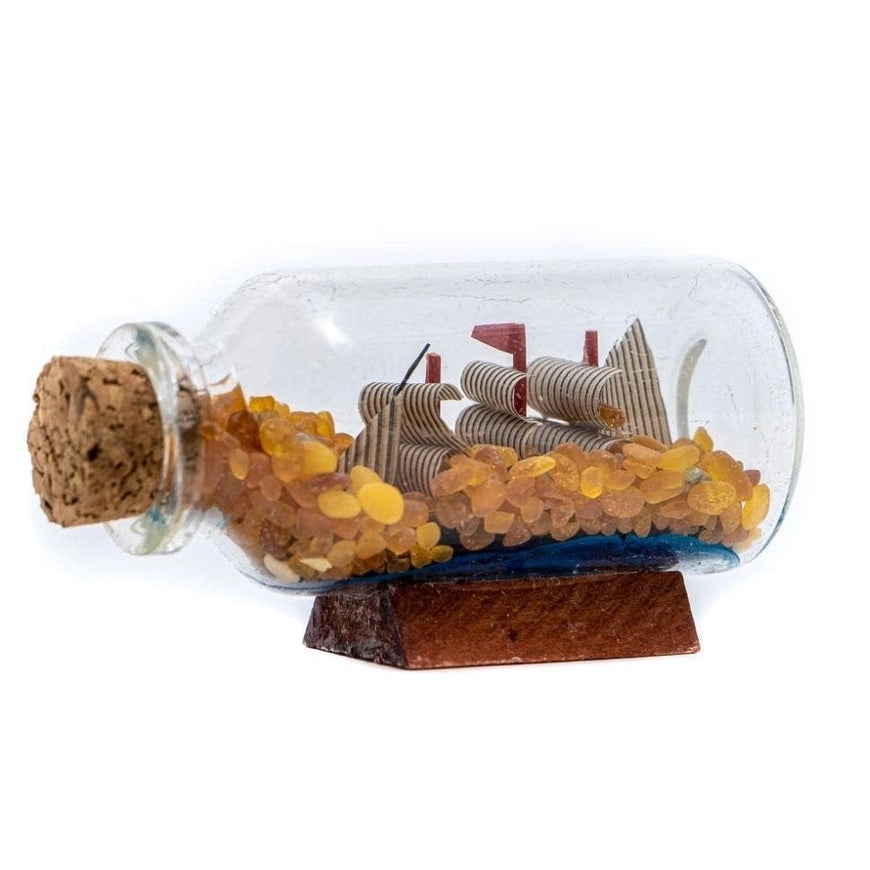 Ship in A Bottle Baltic Amber Souvenir