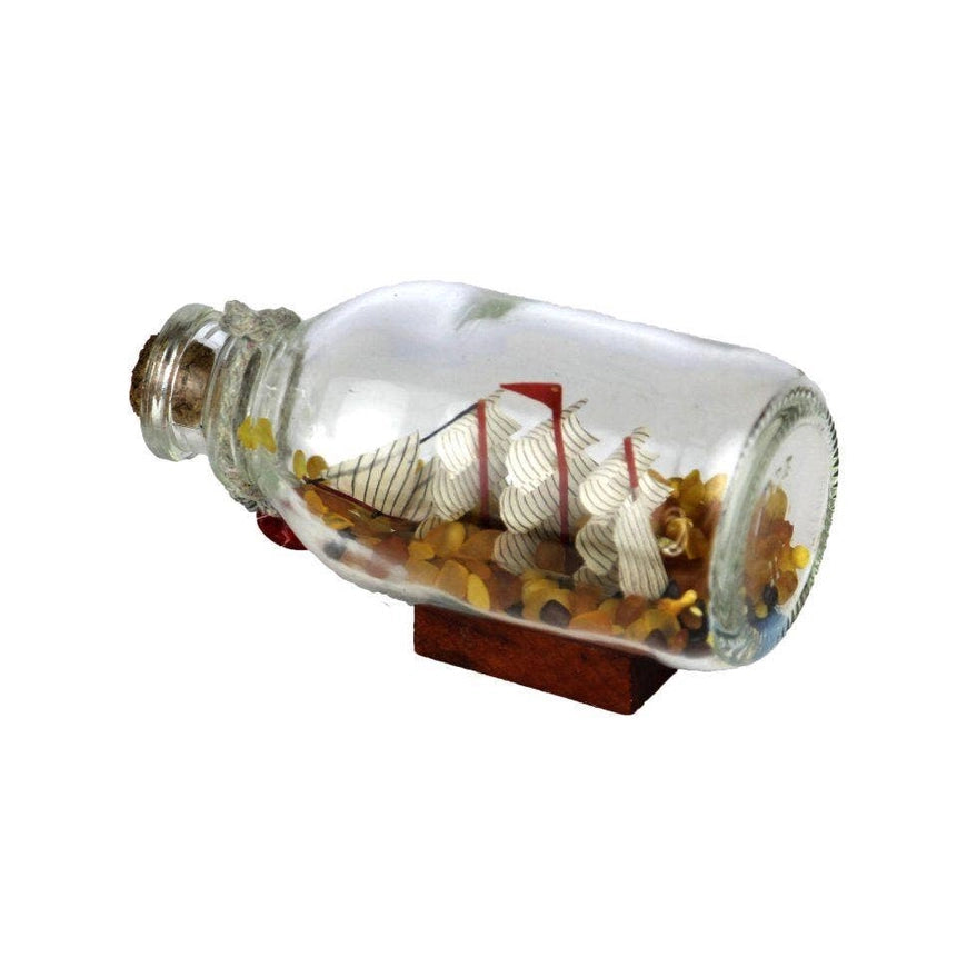Ship in A Bottle Baltic Amber Souvenir