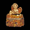 Square Angel Baltic Amber Jewelry Box