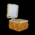 Square Baltic Amber Jewelry Box