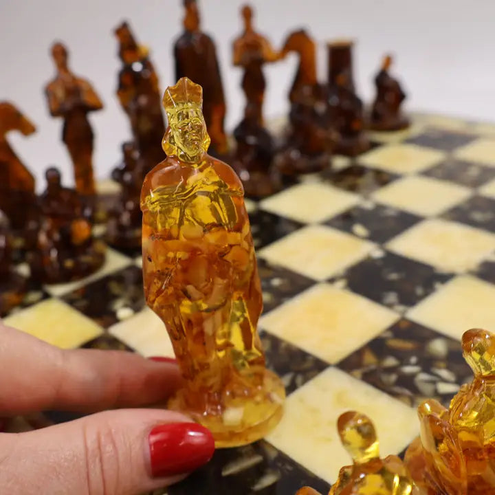 Teutonic Knights Baltic Amber Chess Set