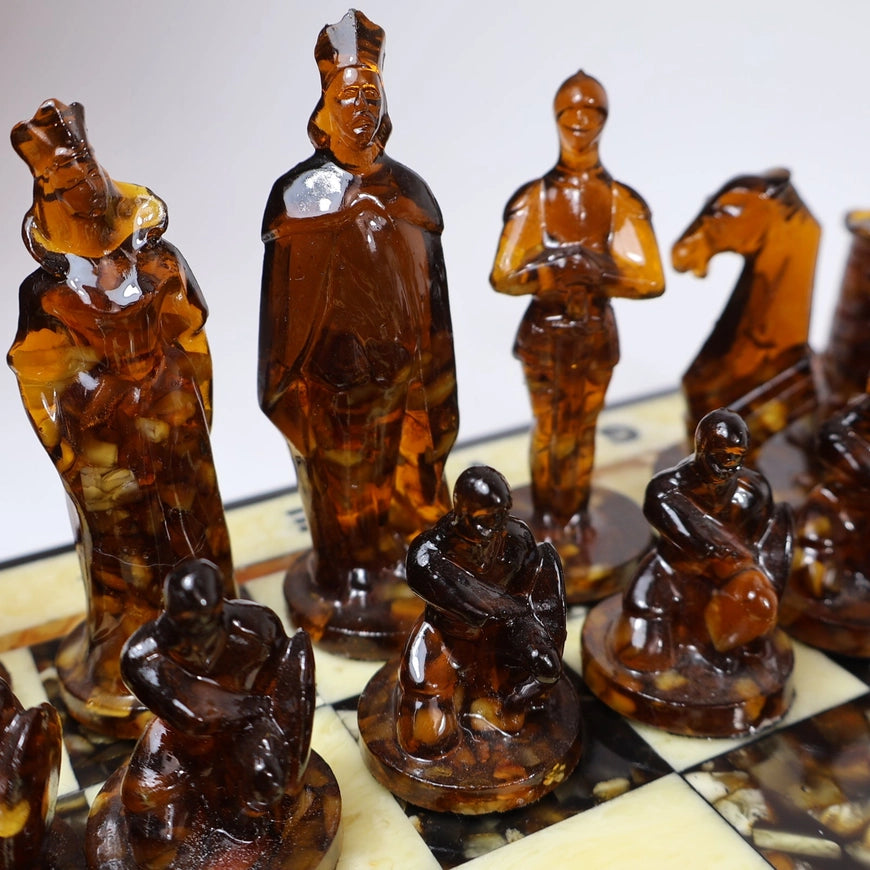Teutonic Knights Baltic Amber Chess Set