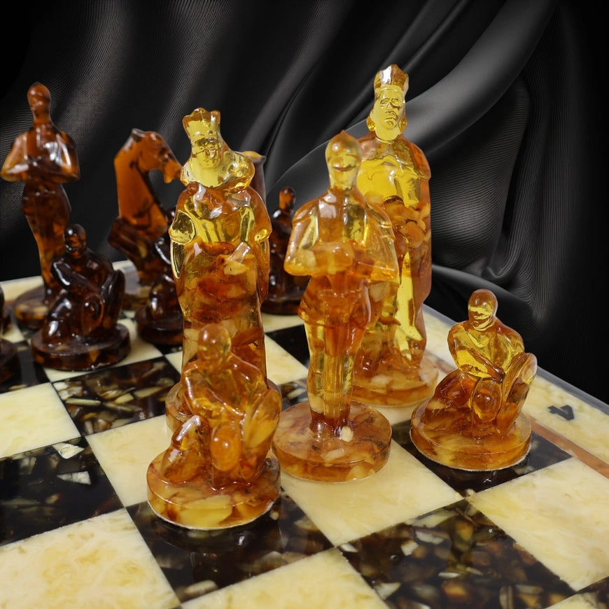 Teutonic Knights Baltic Amber Chess Set