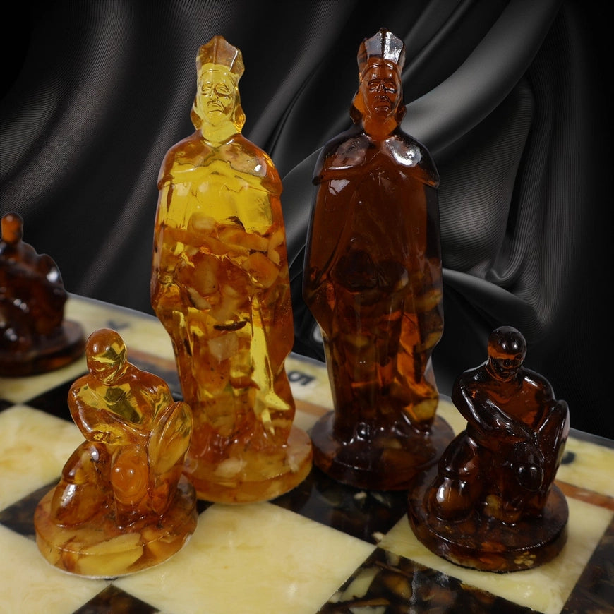 Teutonic Knights Baltic Amber Chess Set