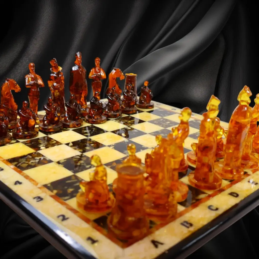 Teutonic Knights Baltic Amber Chess Set