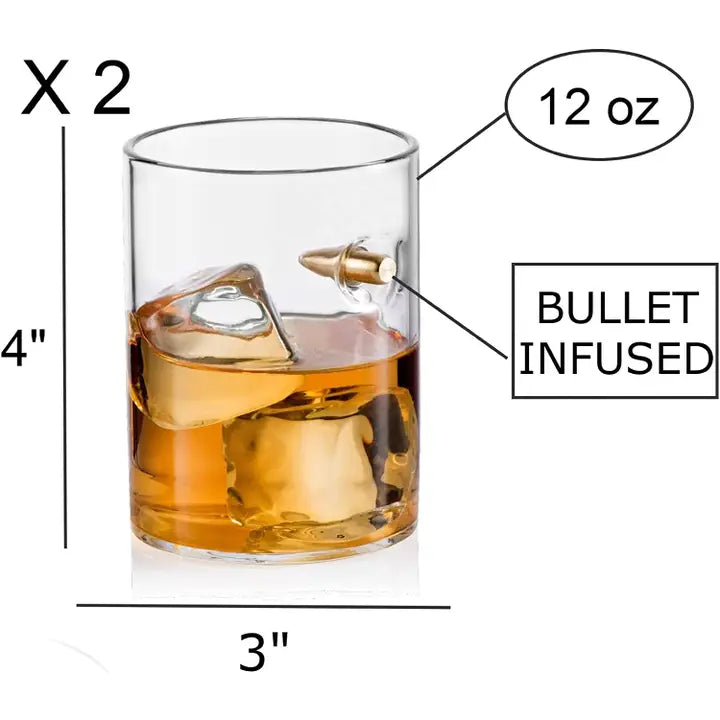Bullet Infused Whiskey Glass